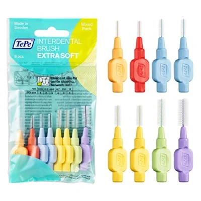 Abbildung von TePe Interdentalbürsten Extra Soft gemischt (ISO Größe 1 6: 0,45 1,1 mm) / Für eine besonders sanfte &amp; effiziente Reinigung der Zahnzwischenräume x 8