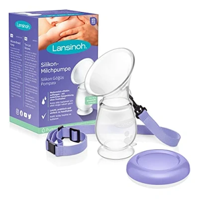 Abbildung von Lansinoh Silikon Milchpumpe &amp; Muttermilchauffänger angenehmes extrem weiches rettet jeden Tropfen Muttermilch Alternative zu Milchauffangschalen, 1 Stück (1er Pack)