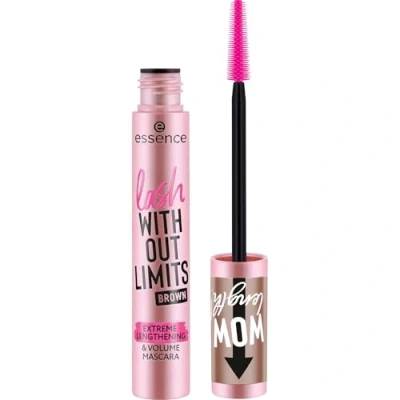 Abbildung von essence lash WITHOUT LIMITS BROWN EXTREME LENGTHENING &amp; VOLUME MASCARA, Nr. 02, Braun, langanhaltend, volumengebend, vegan, ohne Mikroplastikpartikel, Nanopartikel frei, Parfüm, 1er Pack (13ml)