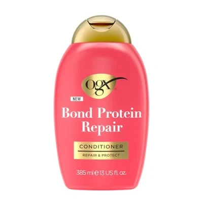 Abbildung von OGX Repair and Protect Bond Protein Conditioner, 385 ml Stärkt und repariert sprödes, trockenes oder beschädigtes Haar mit Lipi Pro Shield Technology Dual Action Technologie
