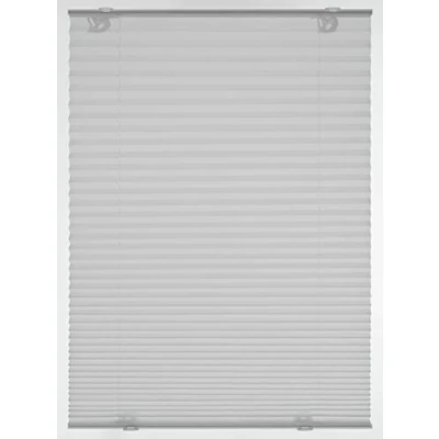 Abbildung von GARDINIA Solo Plissee ohne Bohren, Mit Saugnäpfen, Blickdichtes Falt Rollo, Inkl. aller Montage Teile, 2 Bedienschienen aus Aluminium, Grau, 50 x 130 cm