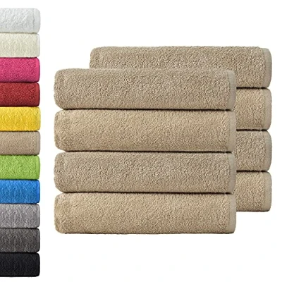 Abbildung von NatureMark 8er Spar Pack Frottier Handtücher, Handtuch Set, 50 x 100 cm, Sand/Beige, 100% Baumwolle