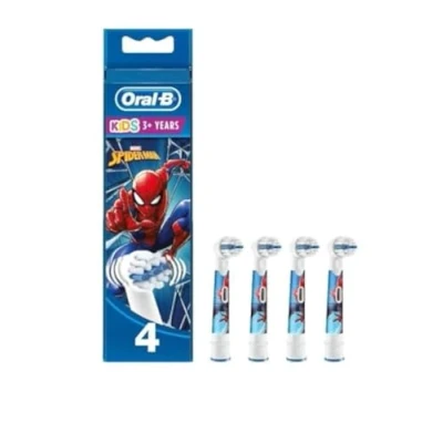 Abbildung von Oral B Pro Kids Aufsteckbürsten für elektrische Zahnbürsten, Spiderman, 4 Stück, sanftes Bürsten