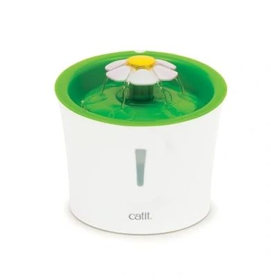 Abbildung von Catit Flower Fountain, Blumentrinkbrunnen für Katzen, 3L, weiß/grün, 1 Stück (1er Pack)
