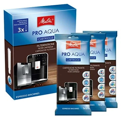 Abbildung von Melitta Filterpatronen Pro Aqua (3 Patronen) Kalkfilter für Kaffeevollautomaten, verhindern Kalkablagerungen &amp; reduzieren Schadstoffe den besten Kaffeegeschmack
