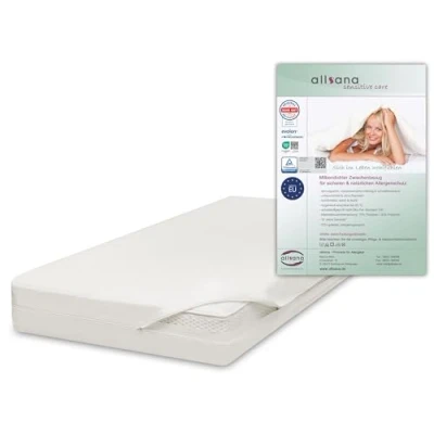 Abbildung von Allsana Allergiker Matratzenbezug 90x200x20 cm Allergie Bettwäsche Anti Milben Encasing Milbenschutz für Hausstauballergiker allergendichter Zwischenbezug die Matratze TÜV geprüft