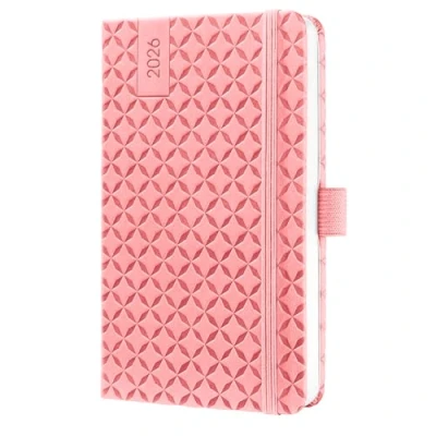 Abbildung von SIGEL J6110 Wochenkalender 2026 A6, rose, Hardcover, Gummiband, Stiftschlaufe, Einstecktasche, 174 Seiten, vegan, aus nachhaltigem Papier, Terminplaner Taschenkalender Jolie