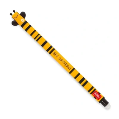 Abbildung von LEGAMI Löschbarer Gelschreiber, Biene, thermoempfindliche Tinte, 0,7 mm Spitzendurchmesser, 15 cm Länge, schwarze Tinte (2 Stifte)