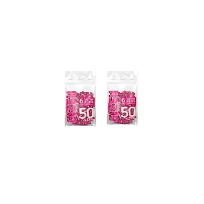 Abbildung von Gizeh Raucherbedarf 20583 Aktivkohlefilter Slim Size 6mm Pink 2 Beutel a 50 100 Filter, Papier