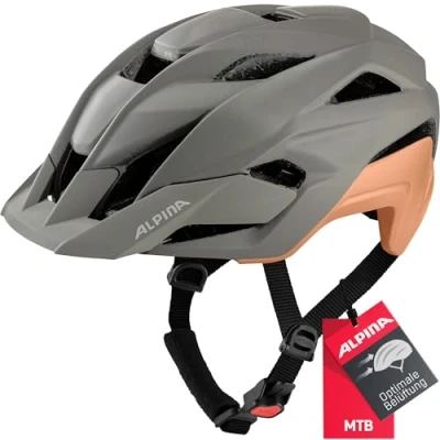 Abbildung von ALPINA KAMLOOP Individuell Anpassbarer, Leichter &amp; Sicherer Fullface Fahrradhelm Mit Kinnbügel Für Erwachsene, moon grey peach matt, 51 55 cm