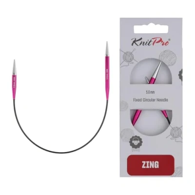 Abbildung von KnitPro K47060 Rundstricknadel, Metal, Rosa, 25cm / 5mm