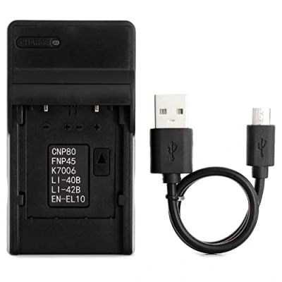 Abbildung von EN EL10 USB Ladegerät für Nikon Coolpix S200, S203, S210, S220, S230, S3000, S4000, S500, S510, S5100, S520, S570, S60, S600, S700, S80 Kamera und Mehr