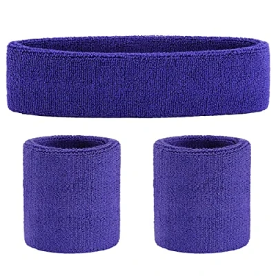 Abbildung von ONUPGO Schweißband Set Sportstirnband Handgelenk gestreifte Schweißbänder Frottee Sporttraining Basketball Armband Stirnbänder Feuchtigkeitstransport Schweiß absorbierendes Stirnband