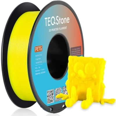 Abbildung von TEQStone PETG Filament 1.75mm Gelb 1KG, Maßhaltigkeit +/ 0.02mm Spule Sauber Gewickelt 3D Drucker Vakuumverpackung