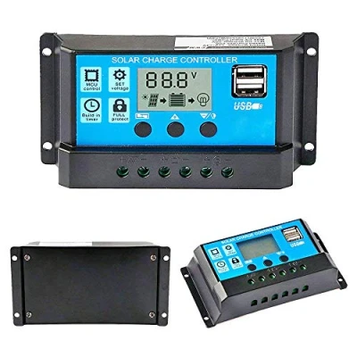 Abbildung von Y&amp;H 10A Solar laderegler 12V/24V Ladegerät Controller Solarpanel Batterie Intelligente Regler mit 5V Dual USB Port LCD Anzeige