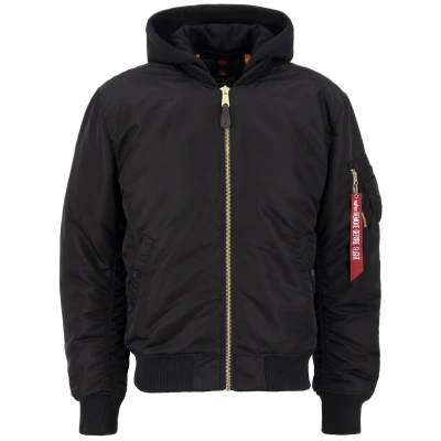 Abbildung von Alpha Industries MA1 ZH BACK EMB Bomberjacke, Herren, Größe: Small, Black