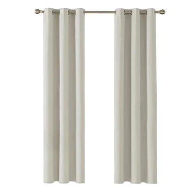 Abbildung von Deconovo Blickdicht Gardinen mit Ösen für Schlafzimmer Thermogardinen Vorhang dicke Thermovorhang Kälteschut Hitzeschutz, 229x107cm(HöhexBreite), Hellbeige, 2er Set