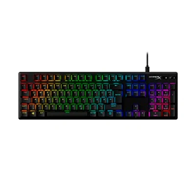Abbildung von HyperX Alloy Origins PBT Mechanische Gaming Tastatur, Keycaps, Tastenkappen, RGB, Switches, Schalter, kompakt, tragbar, robustes Aluminiumgehäuse, verstellbare Füße, Schwarz