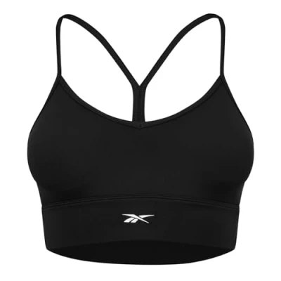 Abbildung von Reebok Tricot BACK Workout Ready Speedwick YOGA Light Support Padded Sportbh mit leichter Stützkraft, Damen, Größe: Large, Night black