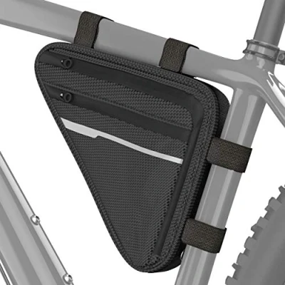 Abbildung von VELMIA Fahrrad Dreiecktasche Wasserdicht Rahmentasche, Triangeltasche ideal für Fahrradschloss, Werkzeug, Regenjacke Fahrradtasche Rahmen