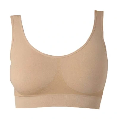 Abbildung von UnsichtBra Bustier Damen BH ohne Buegel Wohlfühl Bustiers Top Bügelloser Soft Bra Schlaf Still Sport Bralette in vielen Farben (wellbra_sngl)(S, Beige)