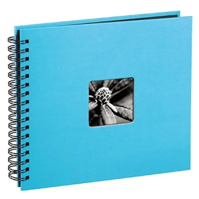 Abbildung von Hama Fotoalbum Jumbo 36x32 cm (Spiral Album mit 50 schwarzen Seiten, Fotobuch Pergamin Trennblättern, zum Einkleben und Selbstgestalten) türkis