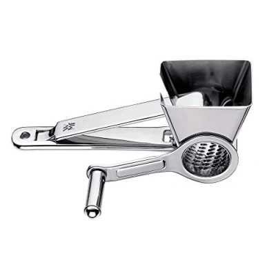 Abbildung von WMF Gourmet Parmesanreibe Kurbel 18 cm, Parmesanmühle, Käsereibe mit Kurbel, Edelstahl, spülmaschinengeeignet