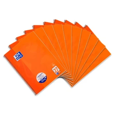 Abbildung von Oxford Collegeblock A4 liniert, mit Doppelrand, 80 Blatt, orange, 10 Stück
