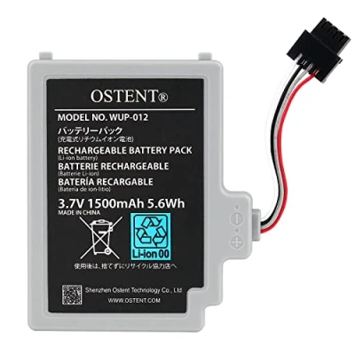 Abbildung von OSTENT 3,7 V 1500mah Li Ion Polymer Lithium wiederaufladbarer Akku Austausch für Nintendo Wii U Gamepad
