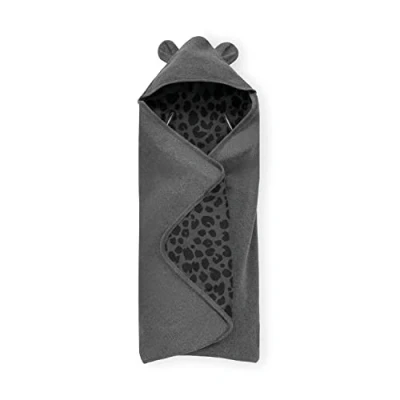 Abbildung von hauck Baby Einschlagdecke Snuggle N Dream für 3 Punkt Gurt &amp; 5 Gurt, Baumwolle, Universal Babyschale, Kindersitz, Reboarder, Kinderwagen, Buggy, Babywippe, Waschbar (Leo Grey)
