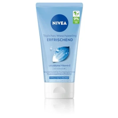 Abbildung von NIVEA Tägliches Waschpeeling Erfrischend, Peeling ohne Mikroplastik mit Vitamin E für eine porentiefe Gesichtsreinigung, erfrischendes Gesichtspeeling normale Haut und Mischhaut (150 ml)