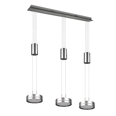 Abbildung von Trio Leuchten LED Pendelleuchte Franklin 326510307, Metall Nickel matt, inkl. 3x 9 Watt LED, Switch Dimmer