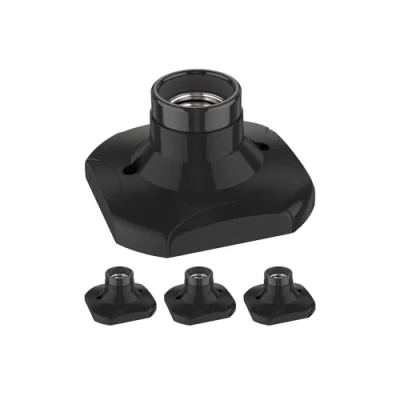 Abbildung von ledscom.de 4 Stück Deckenleuchte/Lampenfassung ELEKTRA, Porzellan, schwarz, 1x E27 max. 60W