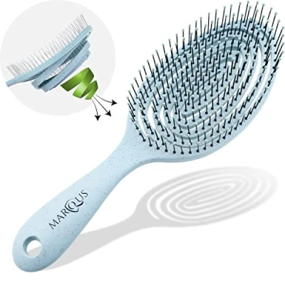 Abbildung von marQus Haarbürste ohne Ziepen mit einzigartiger Doppelspiralfeder und noch mehr Borsten zur optimalen Druckverteilung Pflege, Entwirrbürste für jeden Haartyp, 1 Stück, Farbe Metallic Rosegold
