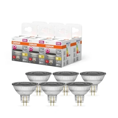 Abbildung von OSRAM Superstar Reflektorlampe für GU5.3 Sockel, klares Glas ,Warmweiß (2700K), 345 Lumen, Ersatz herkömmliche 35W Leuchtmittel, dimmbar, 6 er Pack