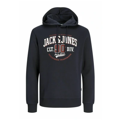 Abbildung von Jack &amp; Jones PLUS SIZE LOGO Kapuzenpullover, Herren, Größe: 5XL, Dark navy