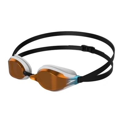 Abbildung von Speedo Fastskin Speedsocket 2 Schwimmbrille, bequeme Passform, Anti Fog Gläser, weiß und verspiegelt, Erwachsenengröße Unisex
