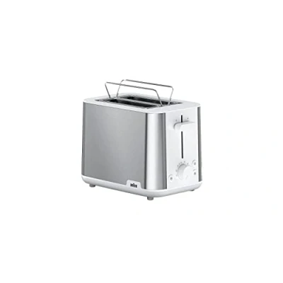 Abbildung von Braun PurShine Toaster HT1510 WH Doppelschlitz Toaster, 8 Röstgrade, Aufwärm &amp; Auftaufunktion, Ausziehbare Krümelschale, 900 Watt, Weiß