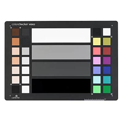 Abbildung von Calibrite ColorChecker Video: Farbkarte zur Farbkalibrierung und Korrektur bei der Videobearbeitung, CCVWB, Mehrfarbige Farbfelder