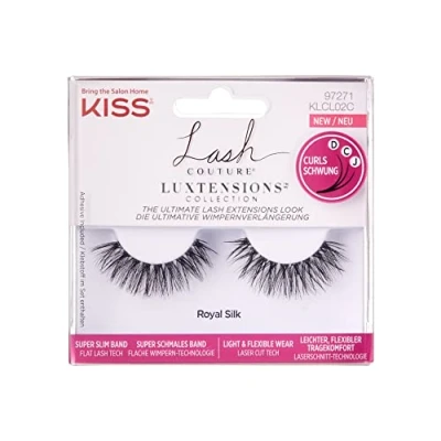 Abbildung von KISS Lash Couture LuXtensions Collection 1 Paar Fake Lashes, Royal Silk, leichte und flexible Faux Mink Wimper mit superschlankem Wimpernband, inklusive Wimpernkleber