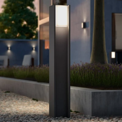 Abbildung von Philips Hue White Turaco Wegeleuchte für den Aussenbereich Anthrazit 806lm, dimmbar, warmweißes Licht, steuerbar via App, kompatibel mit Amazon Alexa (Echo, Echo Dot)