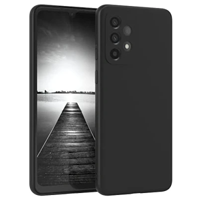Abbildung von EAZY Case Silikonhülle für Samsung Galaxy A33 5G Hülle Silikon Schwarz stoßfeste Handyhülle Schutzhülle mit Kameraschutz Dünn Premium Schutz Cover TPU Phone Bumper in Matt