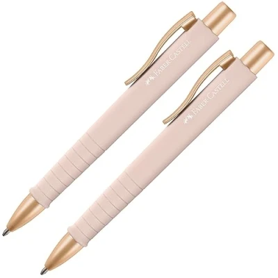 Abbildung von FABER CASTELL 205092 Kugelschreiber Poly Ball pale rose, 2 Stück, mit auswechselbarer XB Mine, dokumentenecht