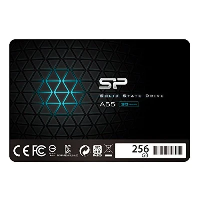 Abbildung von Silicon Power SSD 256GB 3D NAND A55 SLC Cache Performance Boost 2,5 Zoll SATA III 7mm (0,28&quot;) Interne SSD, Festkörper Laufwerk