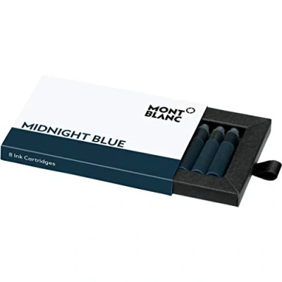 Abbildung von Montblanc Tintenpatronen Midnight Blue 105195 Hochwertige Tinte für Füllfederhalter Mitternachtsblau 1 Schachtel à 8 Füllerpatronen