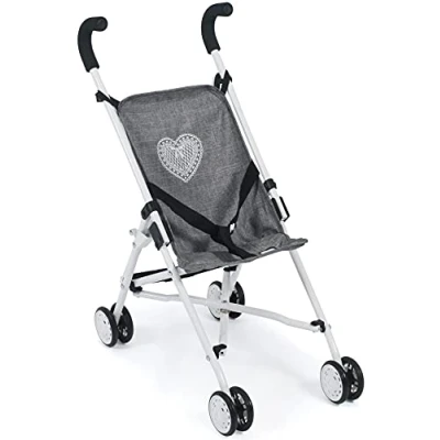 Abbildung von Puppenbuggy Roma, Puppenwagen, Mini Buggy, Jeans Grau