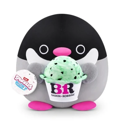 Abbildung von Snackles 77573G, Penguin (Baskin Robbin), Series 2, 35 cm großes Plüschspielzeug, Medium (35 cm)