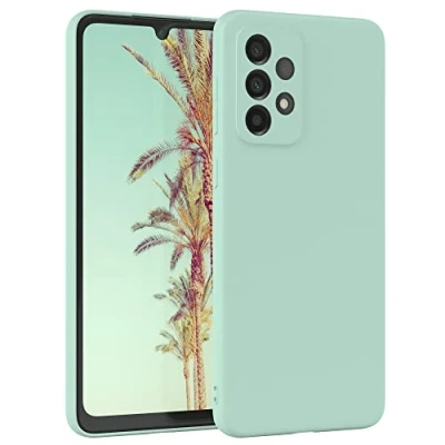 Abbildung von EAZY Case Silikonhülle für Galaxy A33 5G Hülle Silikon Grün weich stoßfeste Handyhülle Schutzhülle mit Kameraschutz Dünn Premium Schutz Cover TPU Phone Bumper in Pastell Mintgrün Matt