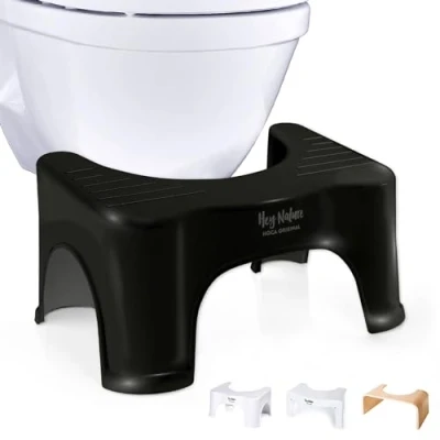 Abbildung von Hey Nature® HOCA medizinischer Toilettenhocker schwarz, Klohocker Schnelle Hilfe gegen Hämorrhoiden, Blähbauch, Verstopfung, Blähungen. Badhocker/WC Hocker wirkt als natürliches Abführmittel