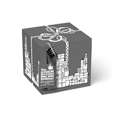Abbildung von SURPRISA Rätselbox Geldgeschenke Verpackung, Gutscheine zum Geburtstag oder Hochzeit große Geschenkbox Worträtsel, mint